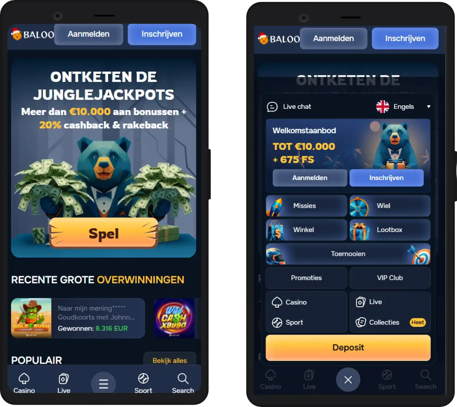 Baloobet Casino mobiele casino – Speel overal slots en live games op mobiel